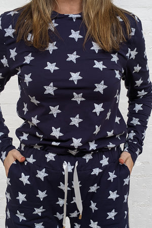 Navy Star PJ Set - Long Sleeve & Pants