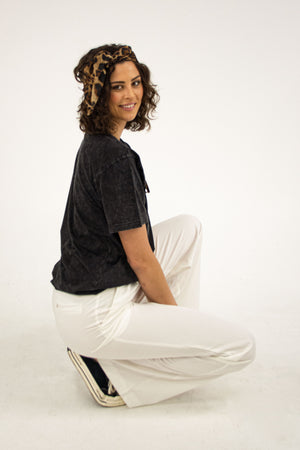 High Waisted Wide Leg Pants - White