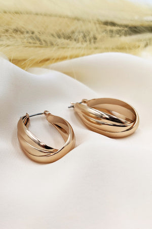 Rose Gold Curved Hoop Earrings