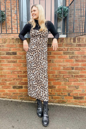 Sassy Leopard Split Dress