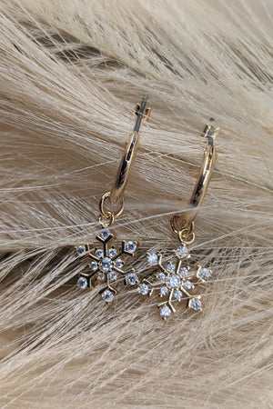Crystal Snowflake Hoop Earrings