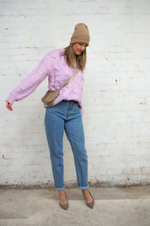 Lilac Cable Knit Jumper