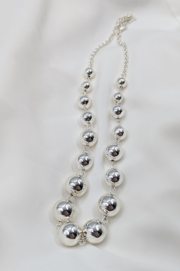 Silver Graduated Bead Necklace