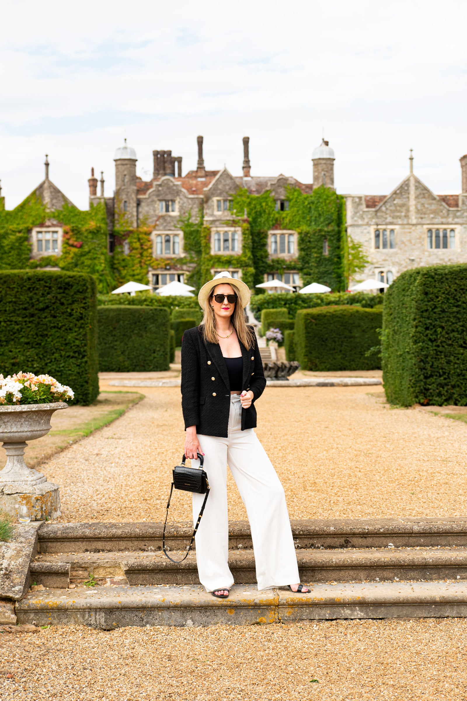 High Waisted Wide Leg Pants - White